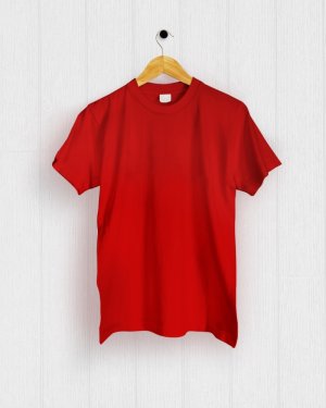 画像1: 吸水速乾素材Tシャツ　赤